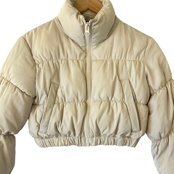 H&M Divided Cropped Zipper Puffer Jacket Size XS Winter Coat Warm Y2K - Picture 3 of 12